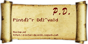 Pintér Dévald névjegykártya